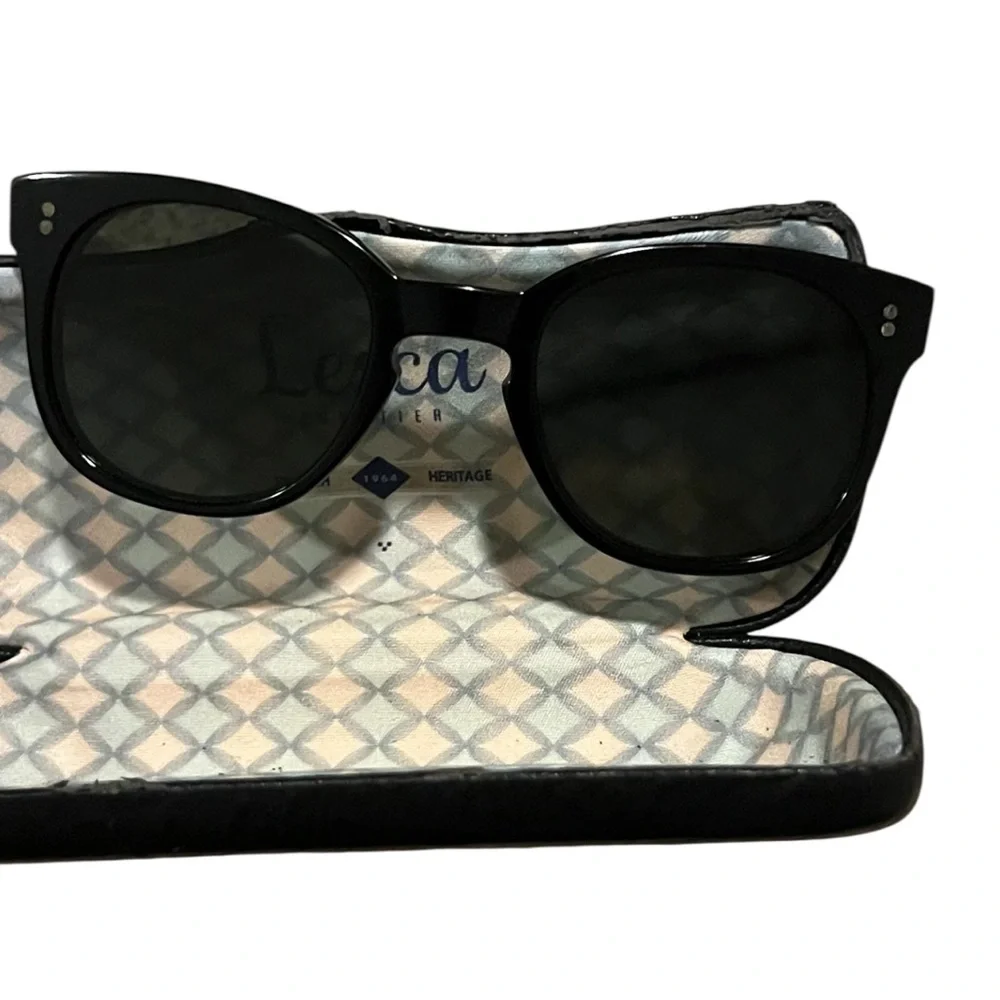LESCA handmade VINTAGE Lunetier Ornette Col 5 Black Sunglasses